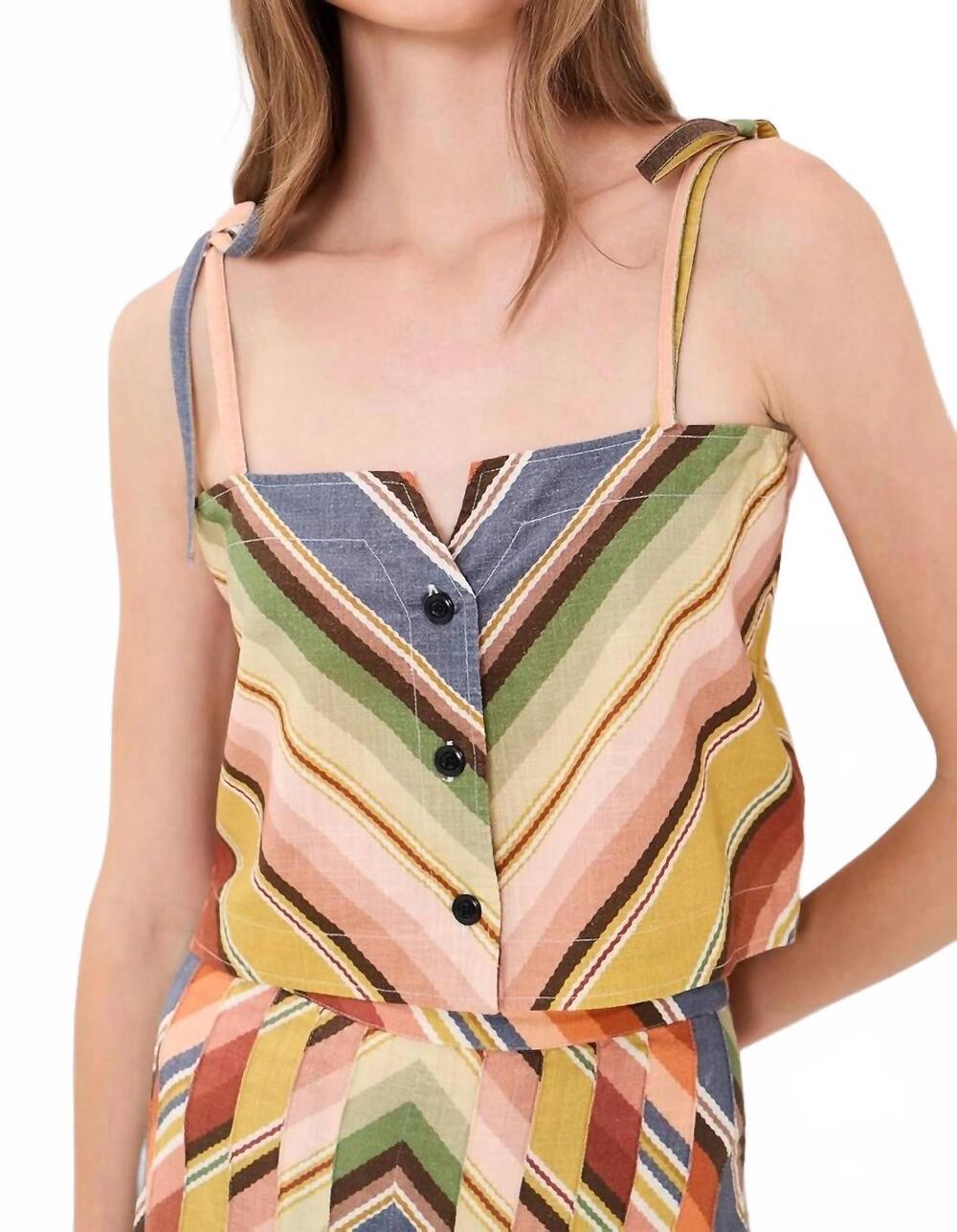 NEW THE GREAT. folio tank top in davenport stripe